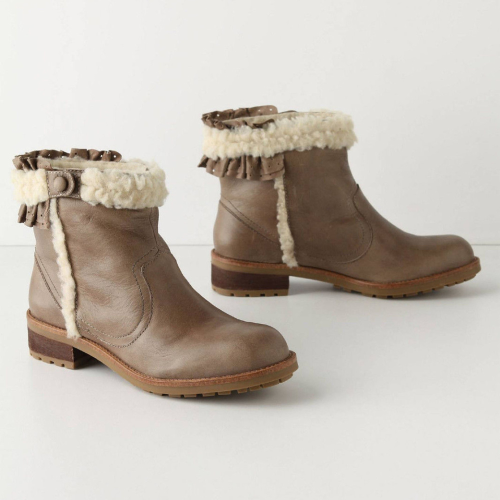 Anthropologie Petite Chou Booties Size 5.5 Shearling Boots By Miss Albright NIB